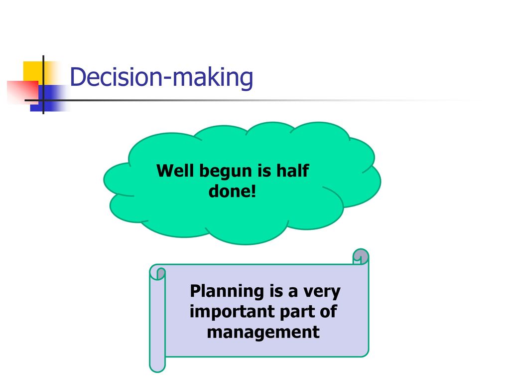 Planning is a very important part of management