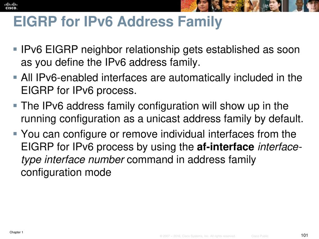 EIGRP for IPv6 Address Family
