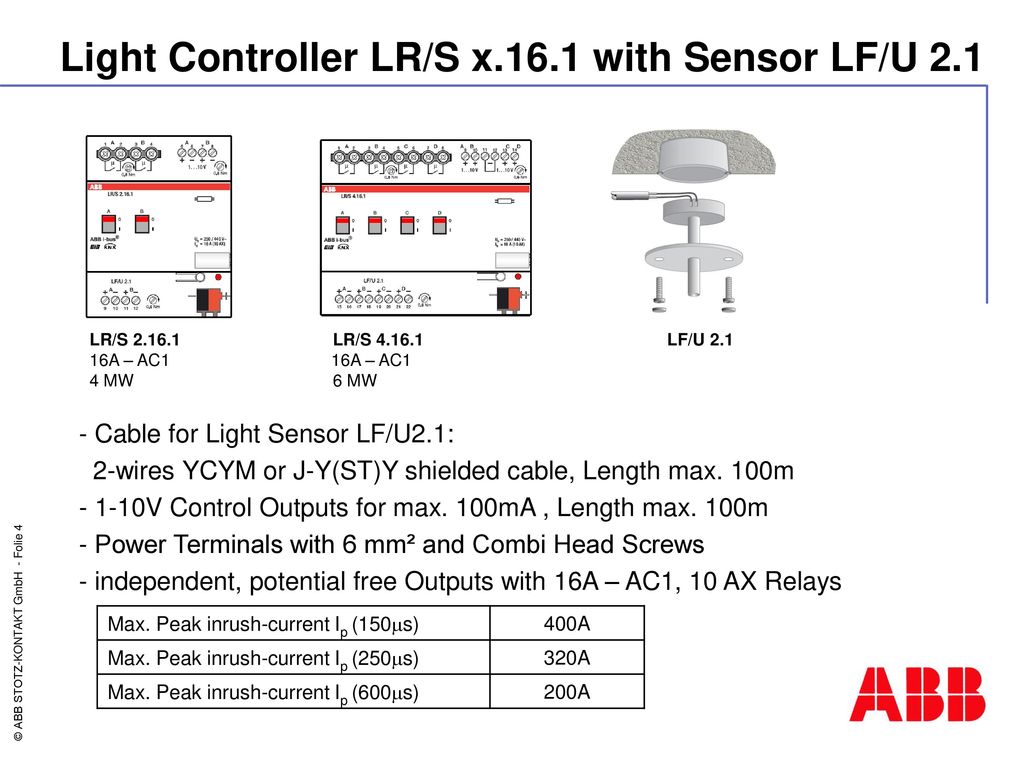 Abb I Bus Knx Light Controller Lr S X 16 1 With Lf U Ppt Download