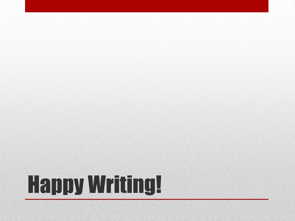 Happy Writing!