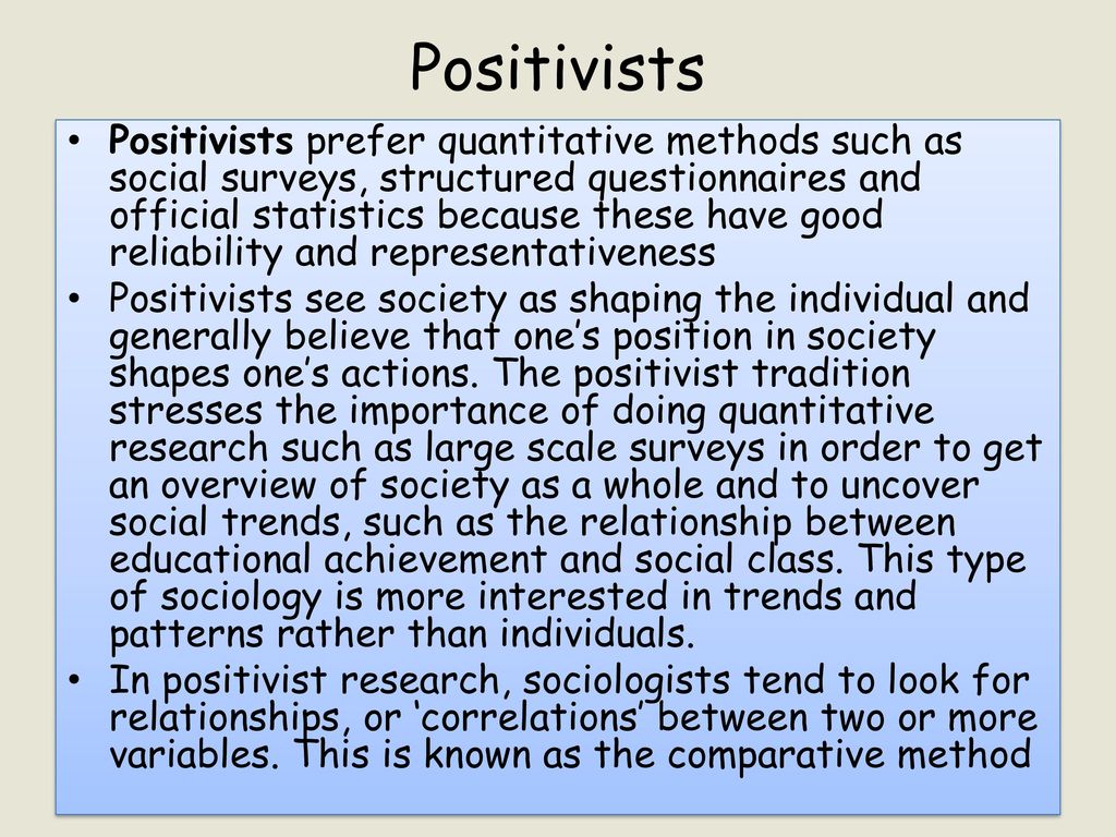 importance of positivism in sociology