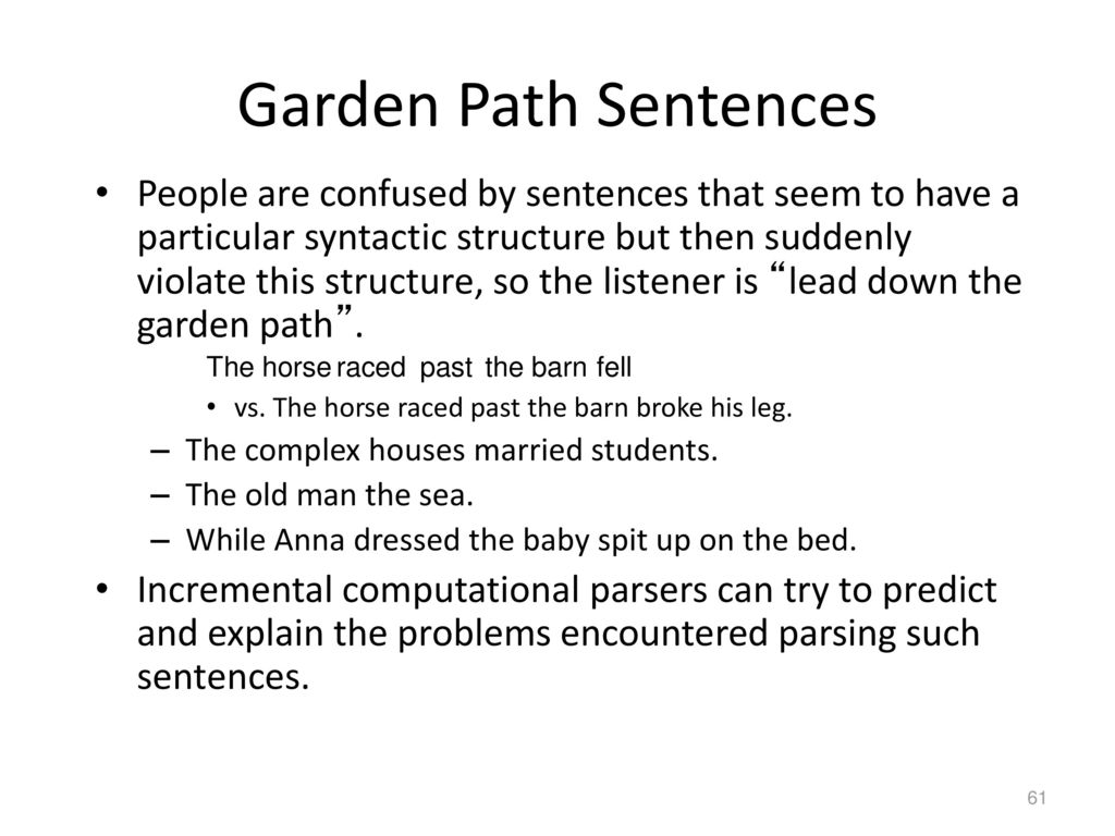Garden Path Sentences
