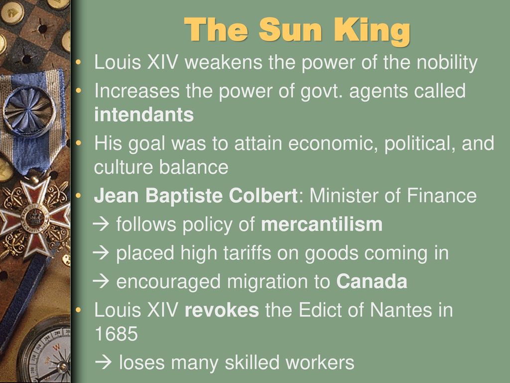 Louis XIV 1685  Known to the world as the Grand Monarch and Sun King, all  eyes were on him.