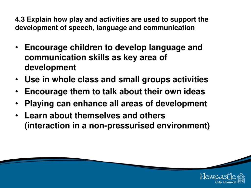 how play and activities support speech