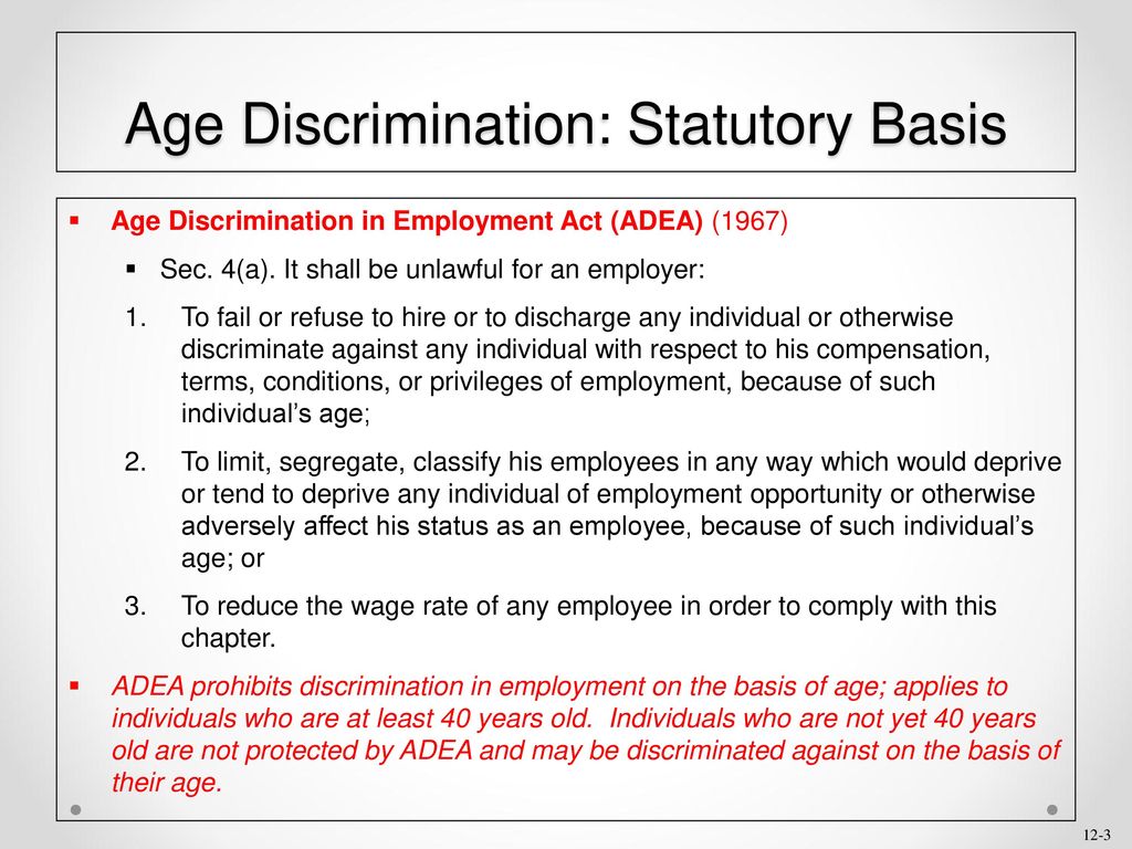 Chapter 12 Age Discrimination - ppt download
