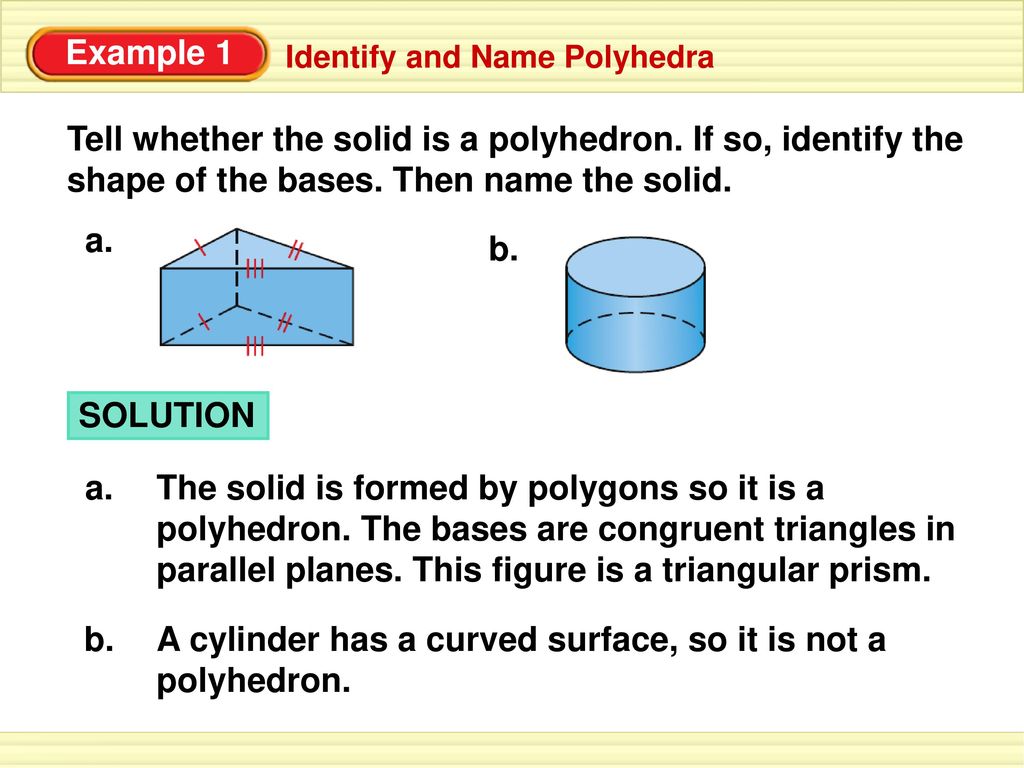 9. 1 Obj Identify polyhedrons and identify their faces & bases ppt