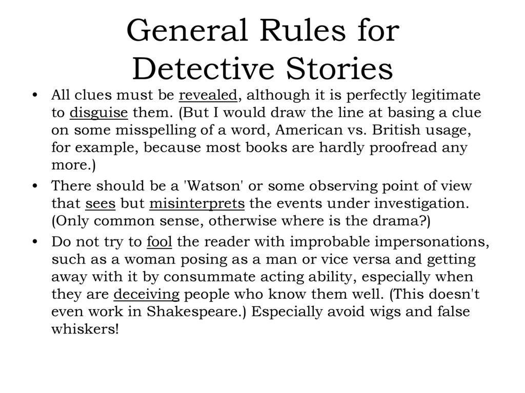 characteristics of detective fiction