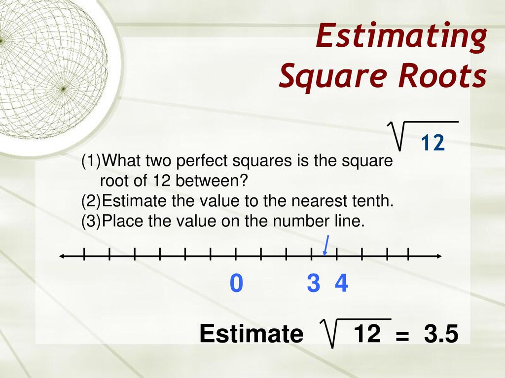 Estimating Square Roots - ppt download With Estimating Square Roots Worksheet