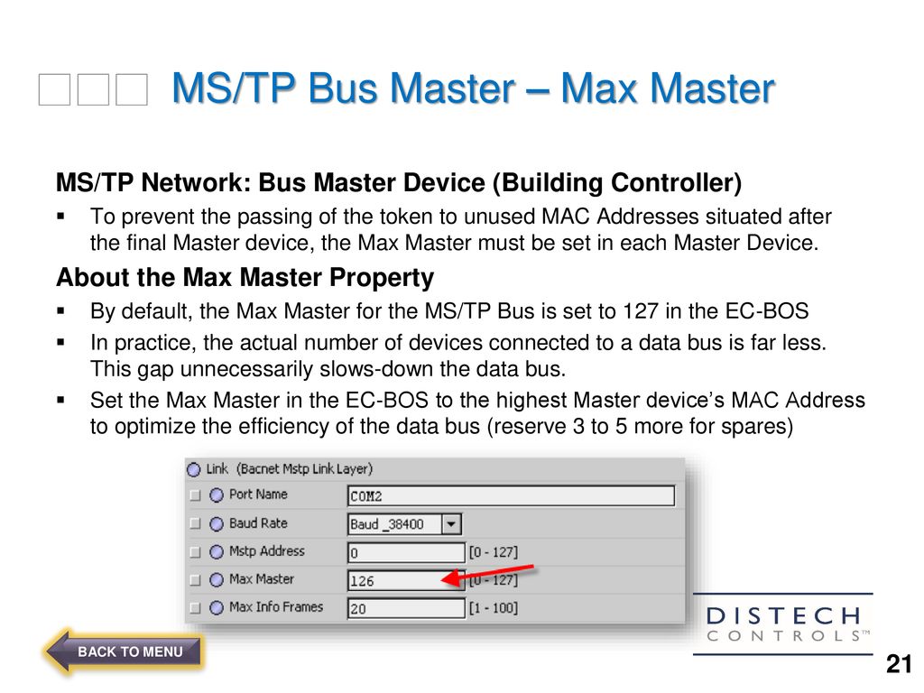 BACNET MS/TP Topics: 1 – Network Requirements 2 – Device Addressing - ppt  download
