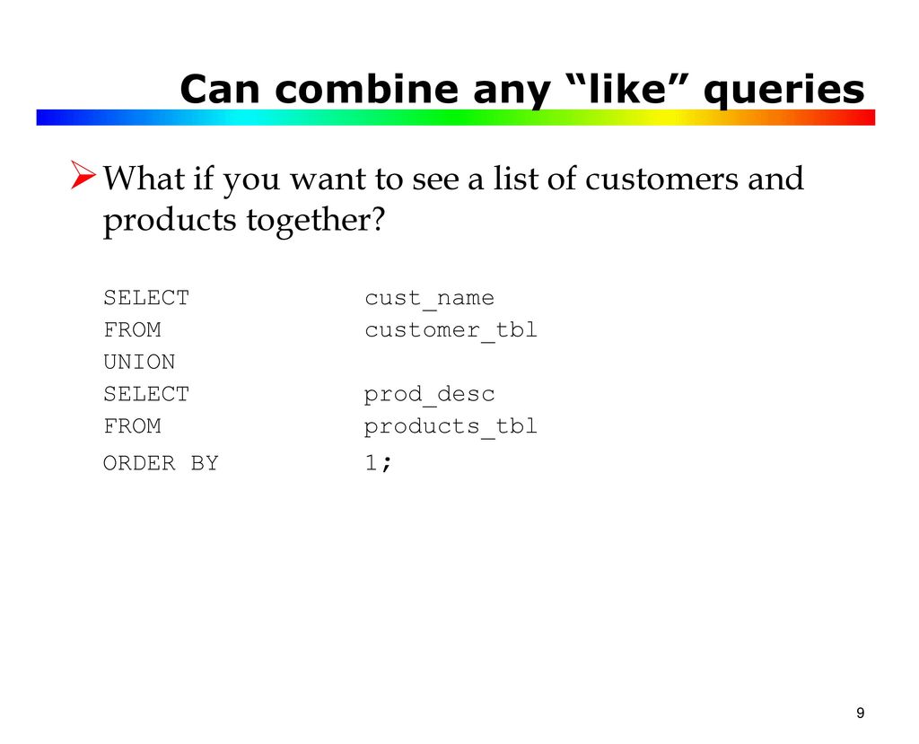 Practice writing sql statements discuss sql union statement ppt download