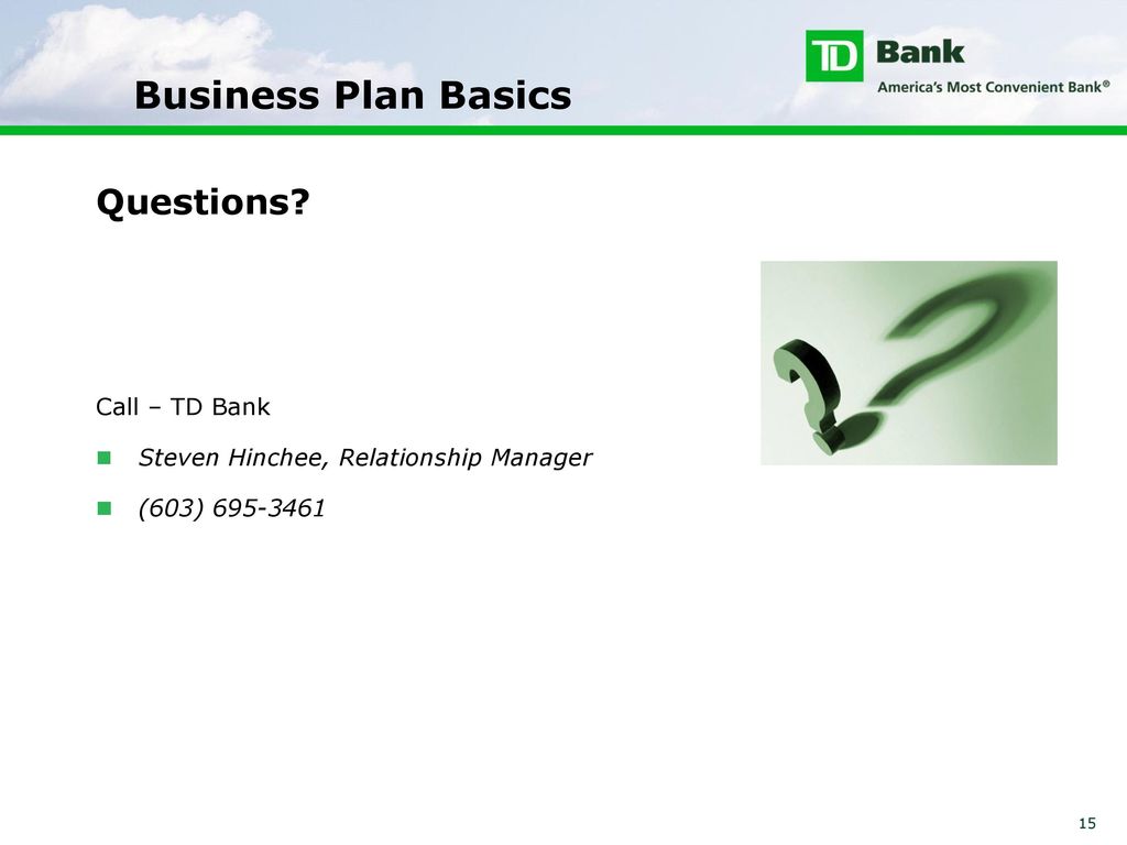 td bank business plan
