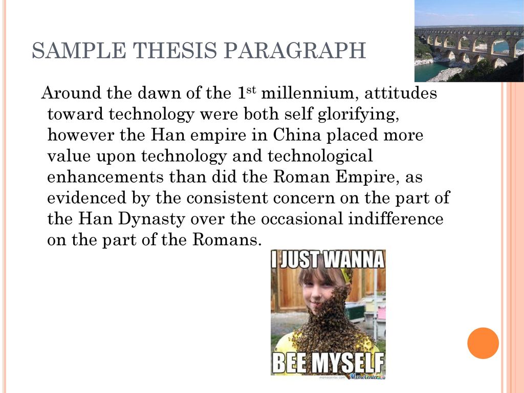 SAMPLE THESIS PARAGRAPH
