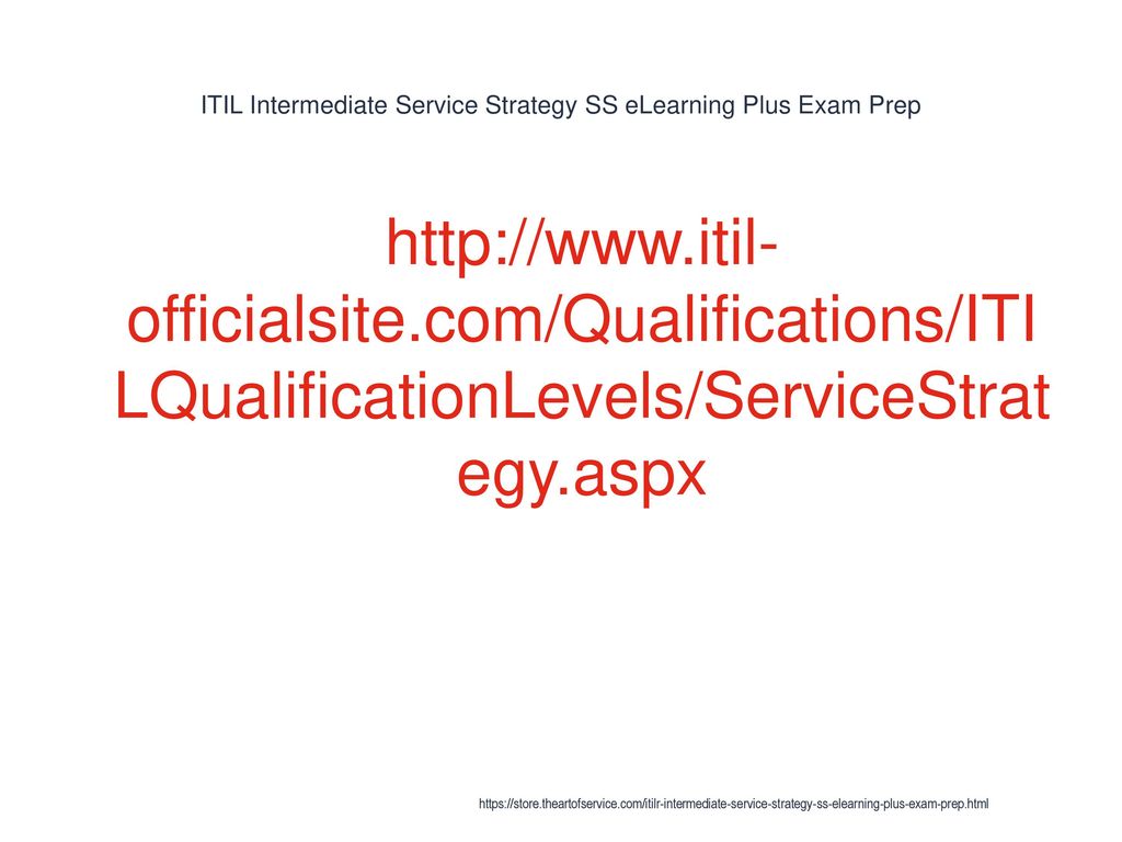 Itil Intermediate Service Strategy Ss Elearning Plus Exam