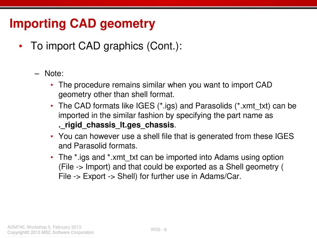 Importing CAD geometry