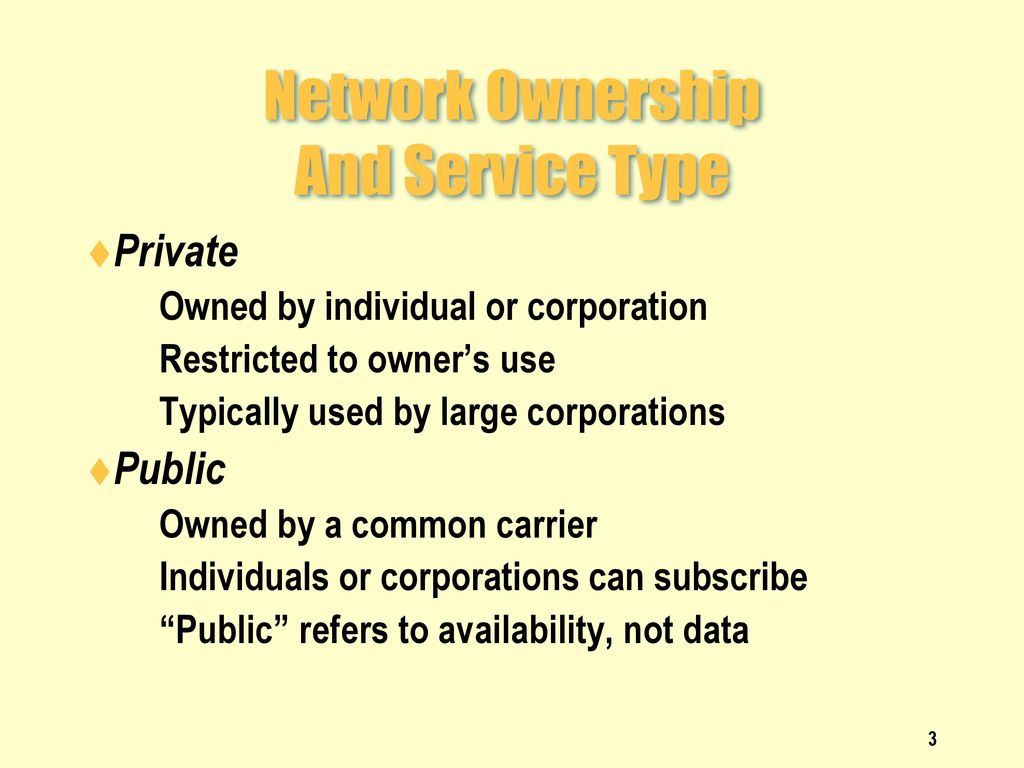 Network Ownership And Service Type