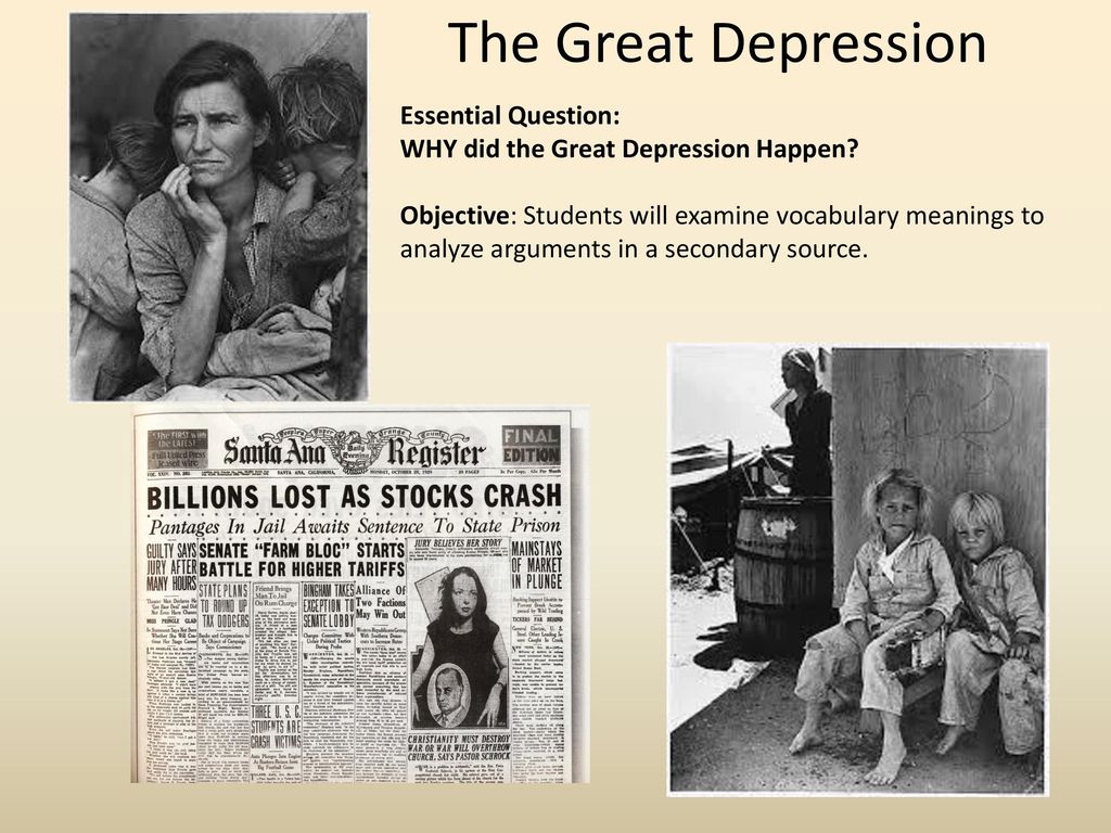 The great depression essential question ppt download