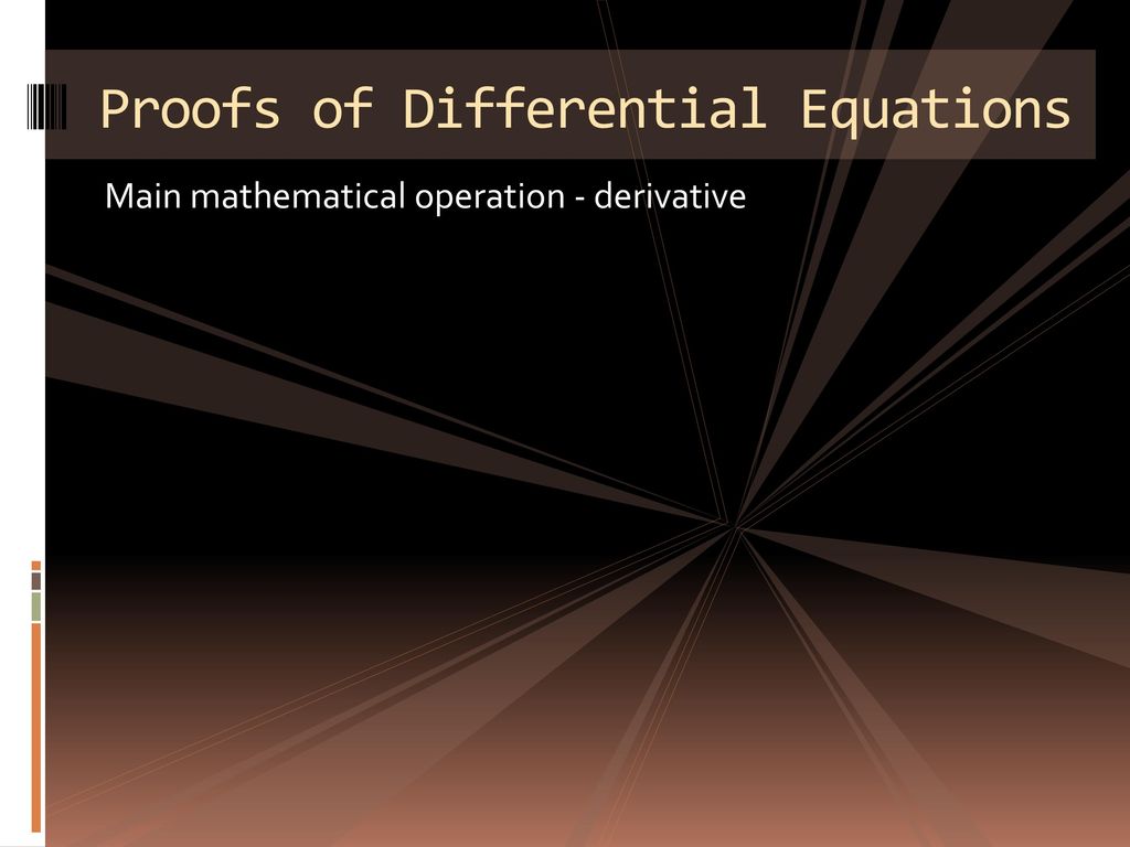 DIFFERENTIAL EQUATIONS - ppt download