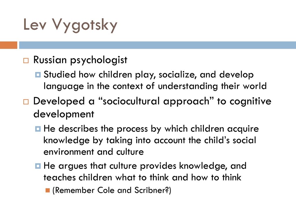 Vygotsky’s Theories of Learning - ppt download