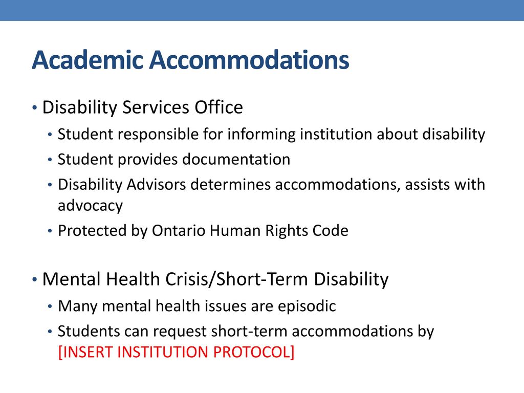 Academic Accommodations
