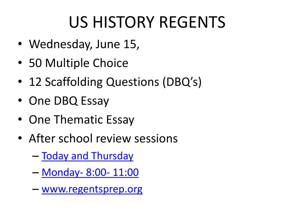 us history regents dbq essay