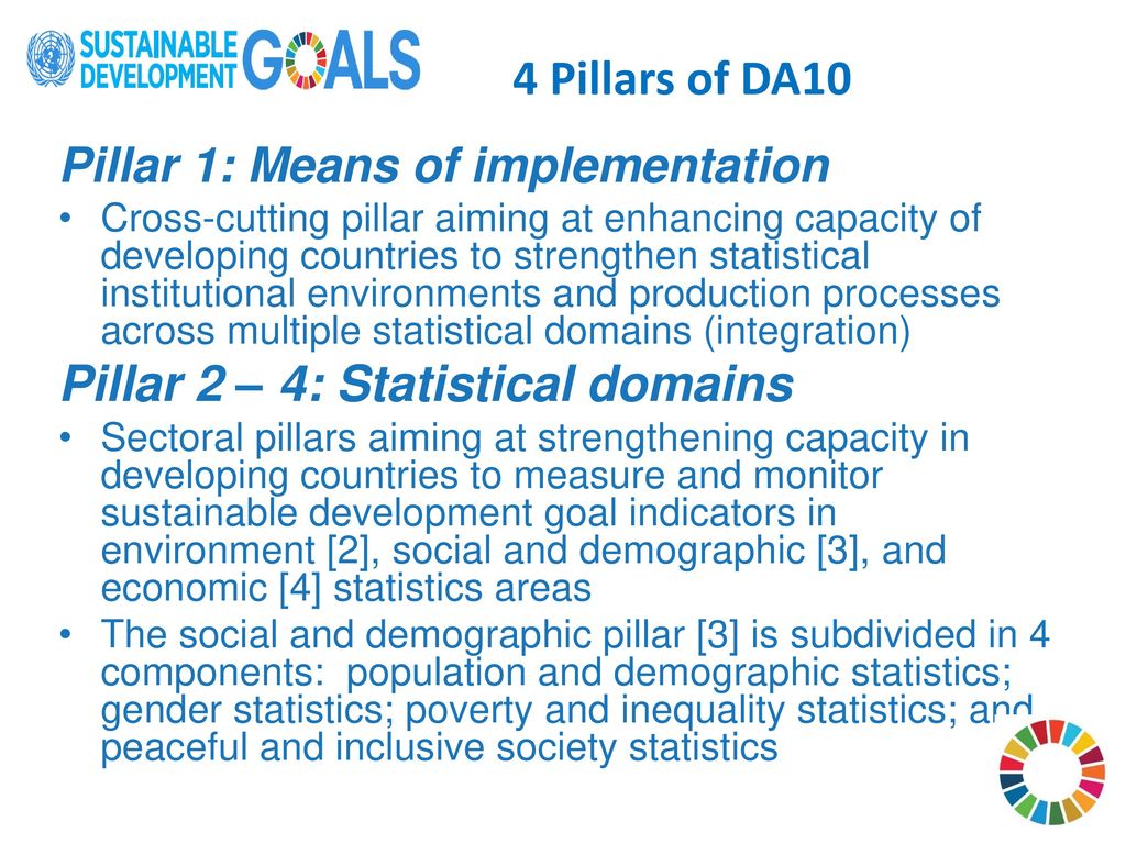 Pillar 2 – 4: Statistical domains