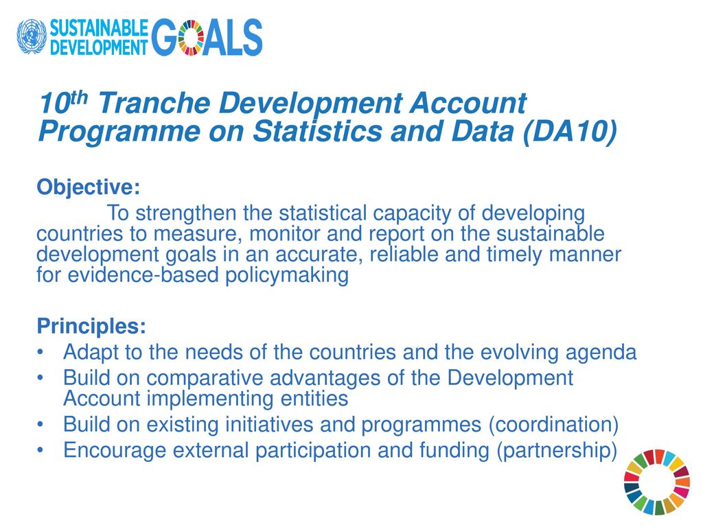 10th Tranche Development Account Programme on Statistics and Data (DA10)
