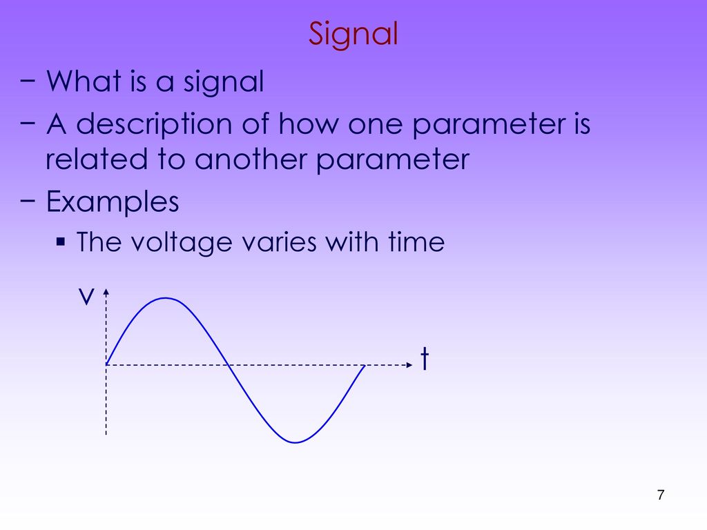 Signal v t What is a signal