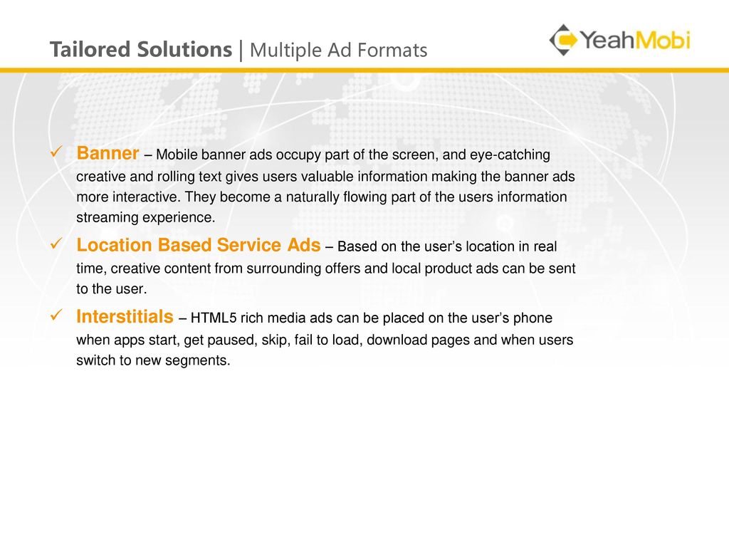 Tailored Solutions | Multiple Ad Formats