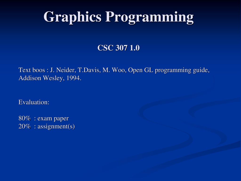 Graphics Programming CSC ppt download