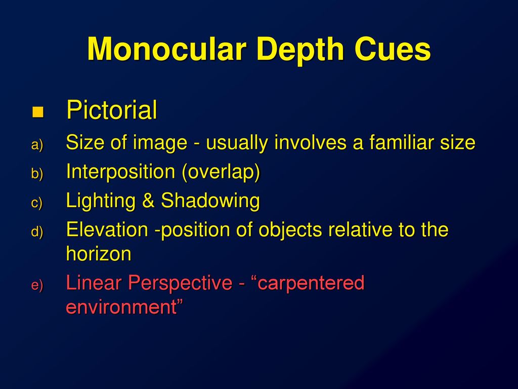 monocular depth cues interposition