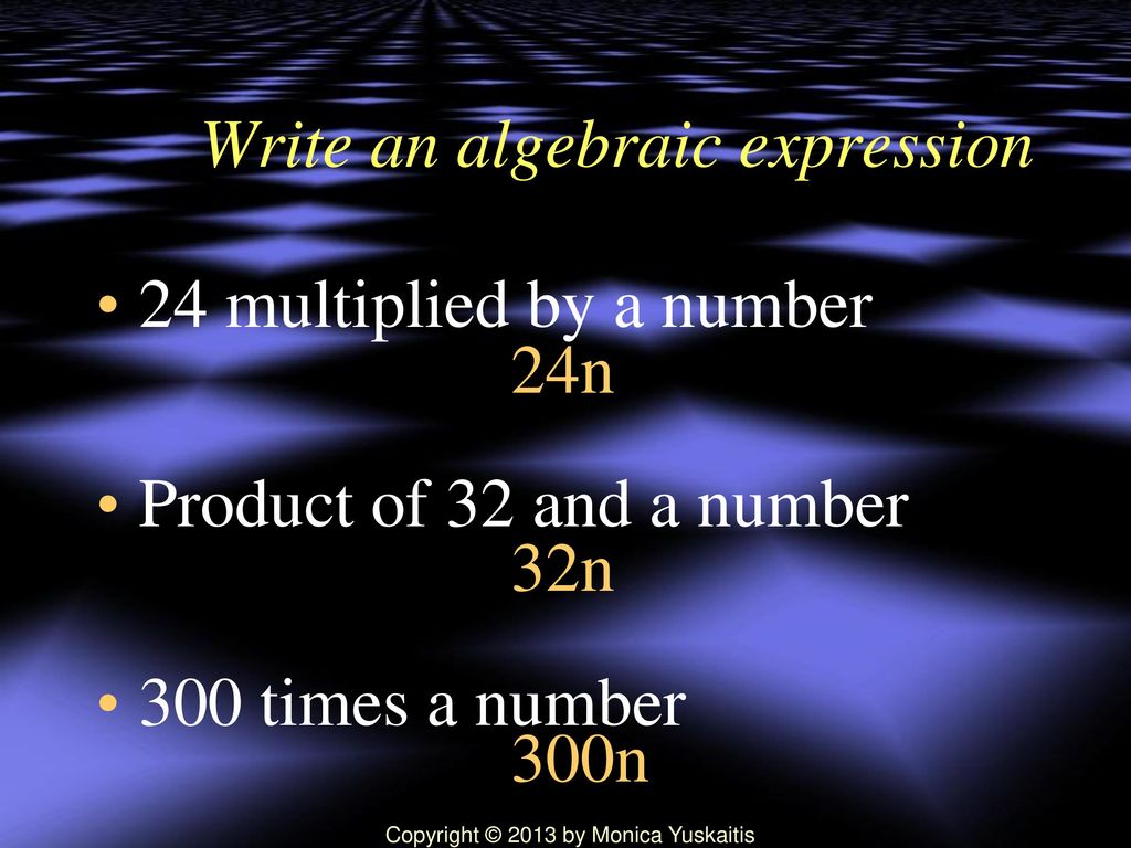 Write an algebraic expression