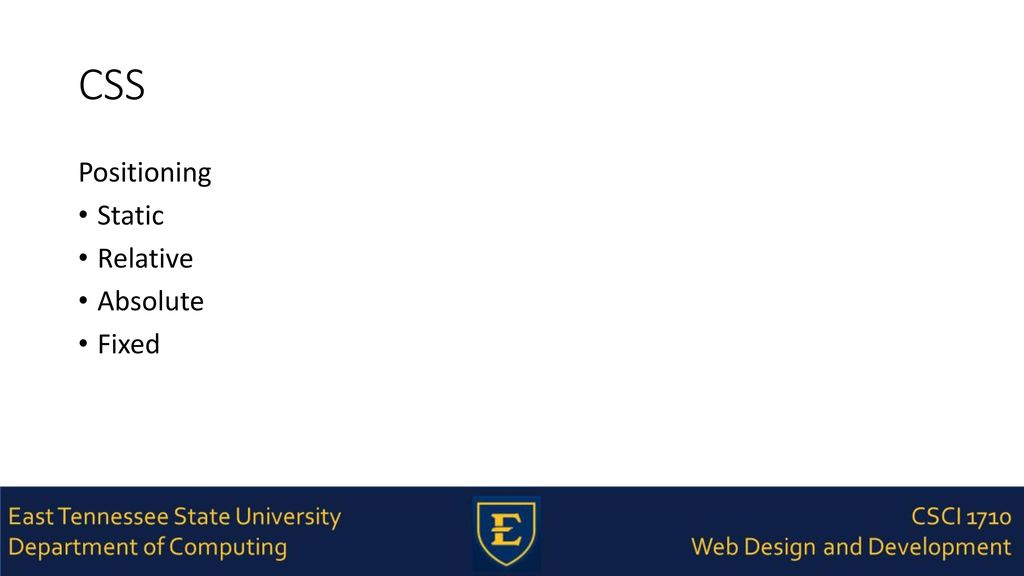 10 - High Points CSCI Introduction to Web Development and Design - ppt ...
