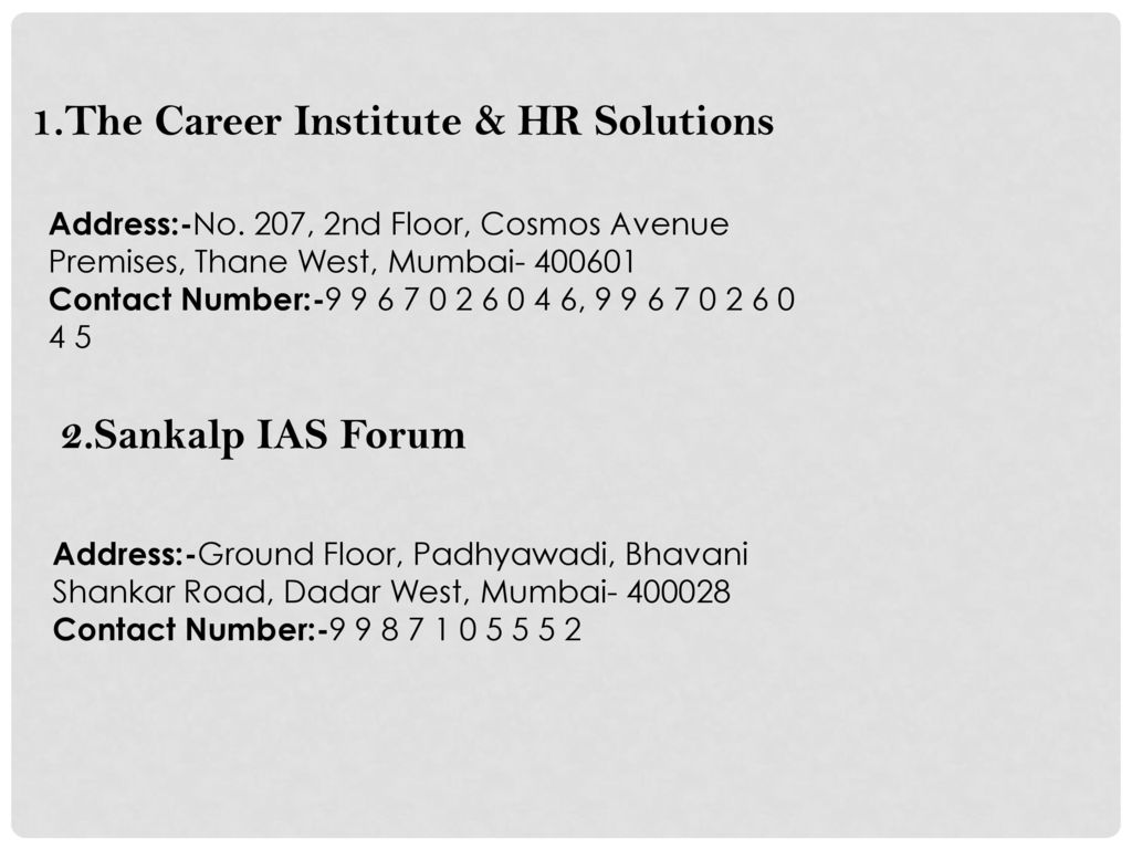 1.The Career Institute & HR Solutions