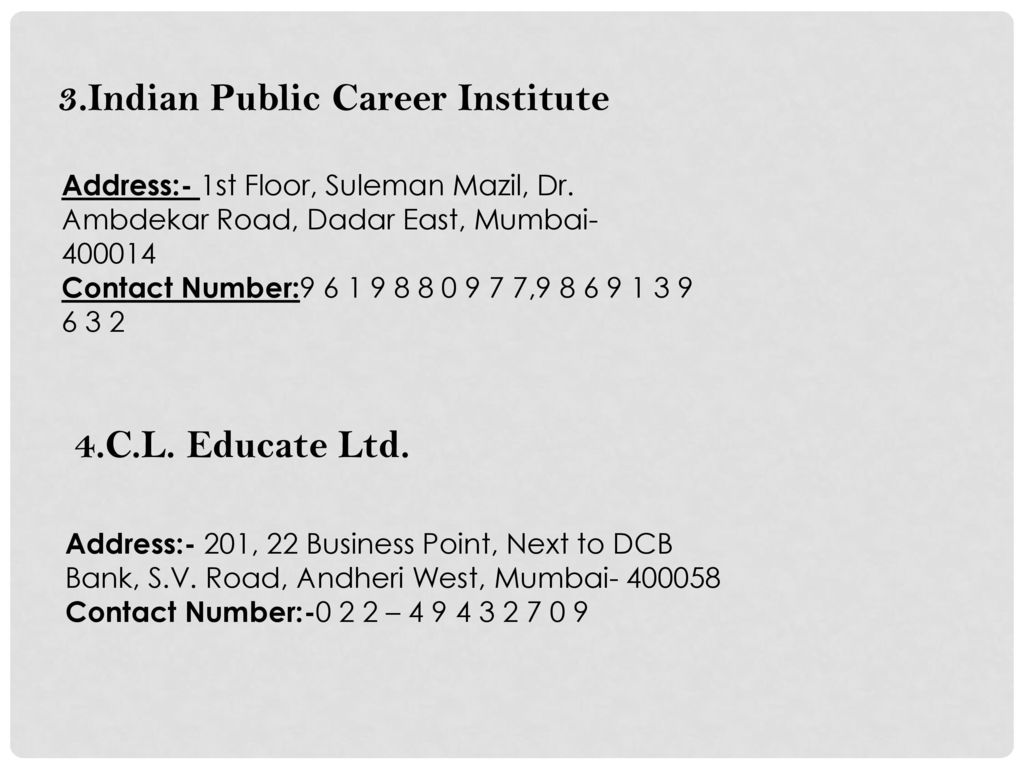 3.Indian Public Career Institute