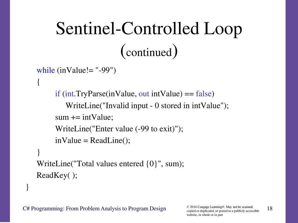 Sentinel-Controlled Loop (continued)