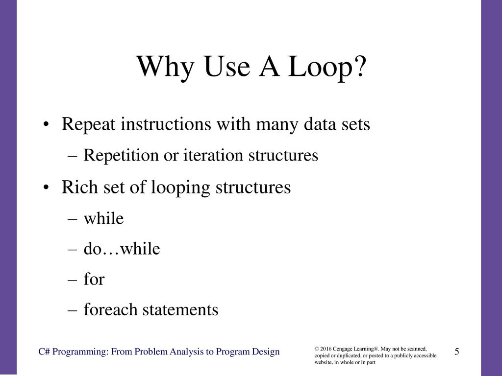Why Use A Loop Repeat instructions with many data sets
