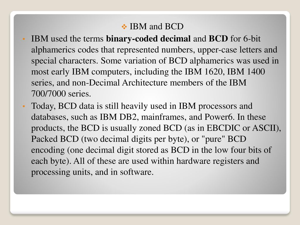 IBM and BCD