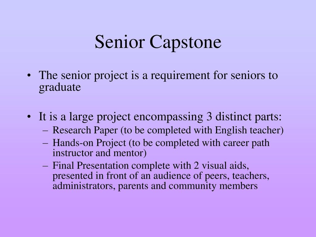 Senior Capstone Project Ppt Download