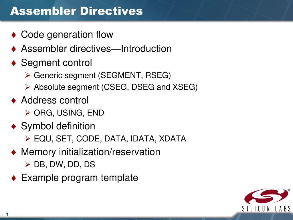 Assembler directives code generation flow ppt download