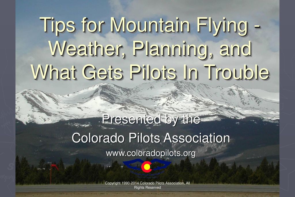 Tips for Mountain Flying -