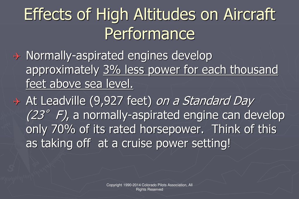 Effects of High Altitudes on Aircraft Performance