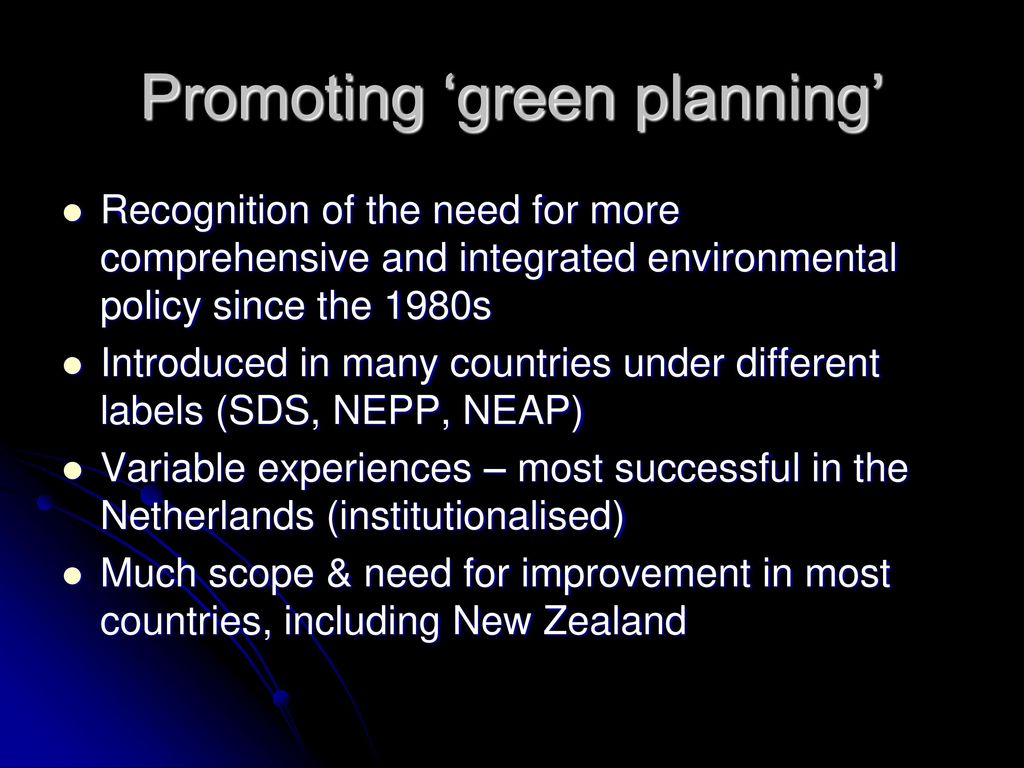 Promoting ‘green planning’