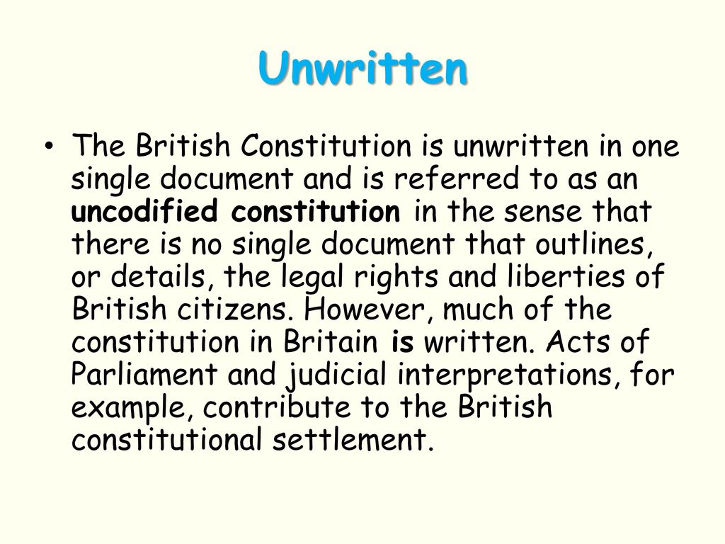 Atomisk Opdagelse samtidig The Nature of the UK Constitution - ppt download