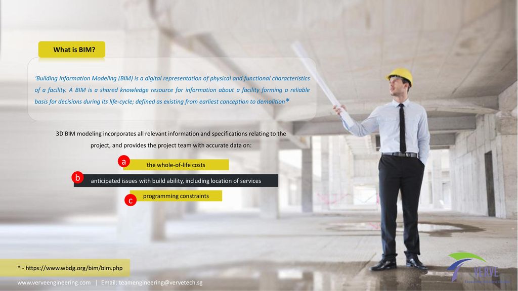 ‘Building Information Modeling (BIM) is a digital representation of physical and functional characteristics of a facility. A BIM is a shared knowledge resource for information about a facility forming a reliable basis for decisions during its life-cycle; defined as existing from earliest conception to demolition