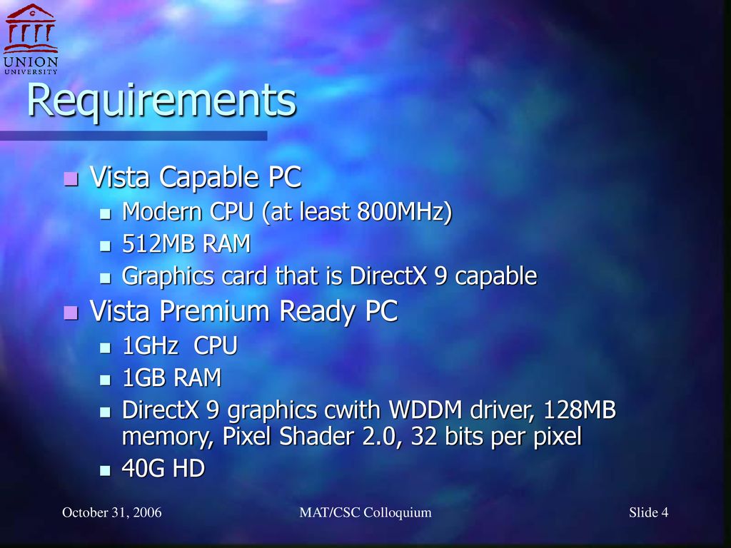 Vista microsoft s next generation os ppt download