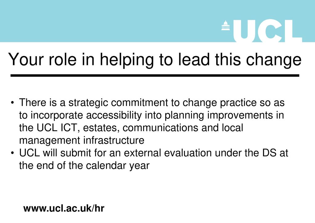 Ucl human resources disability standard ppt download