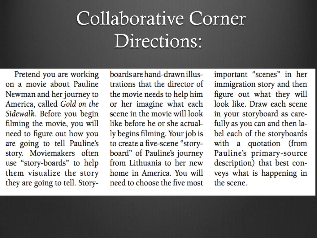 Collaborative Corner Directions: