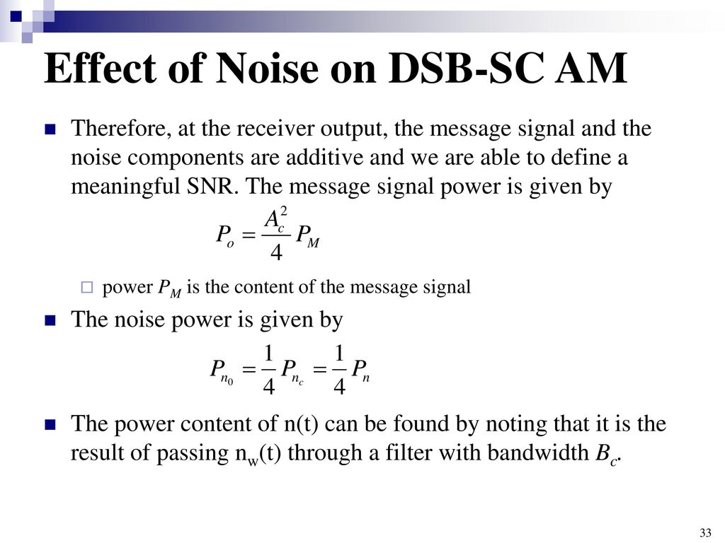 Effect of Noise on DSB-SC AM