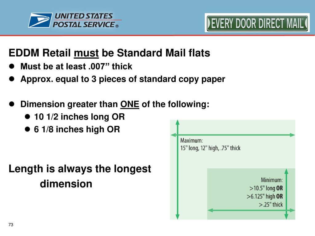 First Class Mail And Eddm Retail Chart 2018