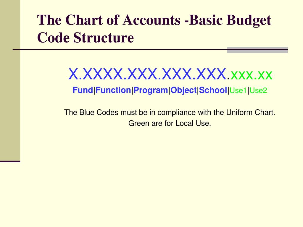 Chart Of Accounts Code Structure